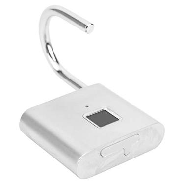 Imagem de Cadeado eletrônico com impressão digital cadeado, cadeado sem chave, cadeado para mochila (prata)