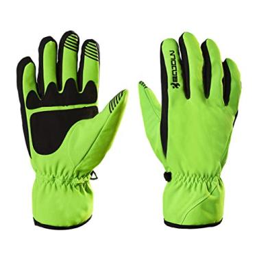 Imagem de MTR Luvas de esqui Luvas de motocicleta Luvas de inverno ao ar livre à prova de vento e à prova d'água Luvas quentes removíveis dentro para clima frio, verde, GG