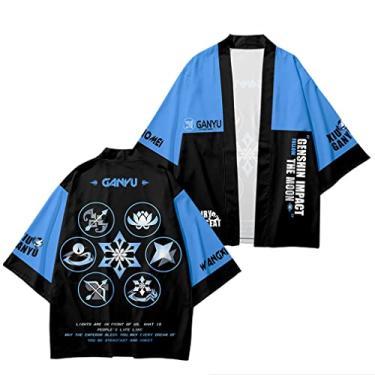 Imagem de Genshin Impact Zhongli Qiqi Klee Jaqueta Cardigan Costume Cosplay Tops Xale Manga 3/4 Manto