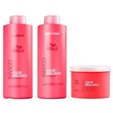 Imagem de Wella Invigo Color Brilliance Shampoo 1L + Condicionador 1L + Máscara
