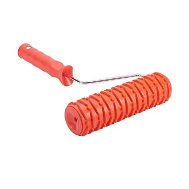 Imagem de Rolo de Parede Vermelho Pincel Rolos de Impressão em Relevo Cola Macia Cabo de Plástico Conjunto Vermelho Multi-Padrão de Tinta de Parede Ferramentas de Decoração para Casa,04