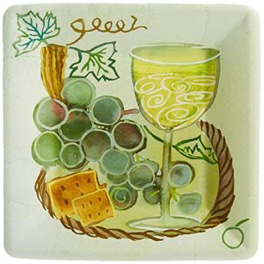 Imagem de Boston International 8 pratos quadrados de papel para sobremesa, branco Napa