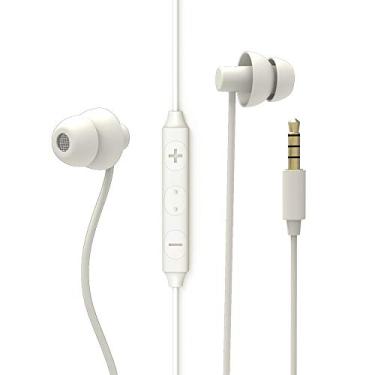 Imagem de Fones de ouvido intra-auriculares MAXROCK, ultraleves, confortáveis, isolantes de ruído, fones de ouvido com microfone e controle de volume para iPhone, iPod, iPad, MP3 Players, smartphones Android, 3,5 mm, Branco