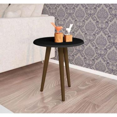 Imagem de Mesa Lateral Brilhante Preto Fosco - Móveis Bechara