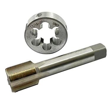 Imagem de ASZLBYM Conjunto de torneira e matriz HSS 13/16-20, torneira de rosca de máquina UNEF e rosca redonda UNEF mão direita