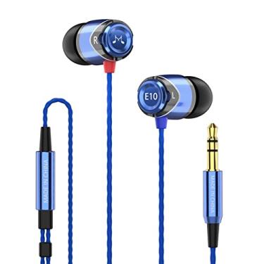Imagem de SoundMAGIC Fones de ouvido intra-auriculares com isolamento de ruído E10 com fio e graves potentes compatíveis com iOS Android Windows Phone (azul)