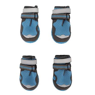 Imagem de 4 Peças Sapatos para Cachorro, Botas Refletivas para Cachorro Respiráveis ​​Sapatos de Verão para Cachorro Sapatos Protetores de Pata para Cães Pequenos Médios Grandes (8)