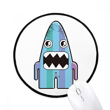 Imagem de Mouse pad Universe Alien Monster Blue Monster Desktop Office Tapete redondo para computador