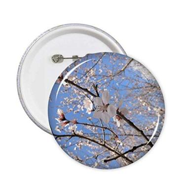 Imagem de Alfinetes de fotografia de ramo de flor de cerejeira botão redondo decoração de roupas 5 peças
