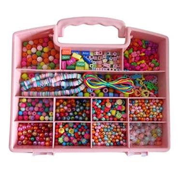 Imagem de Kit Miçangas Infantil Coloridas Montar Pulseiras 2500 Peças Criança Menina Natal