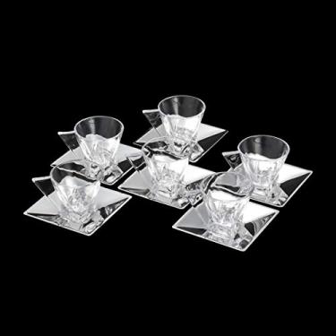 Imagem de WOLFF - Conjunto 6 xícaras Chá Vidro C/Pires de Prata Veneza 150Ml