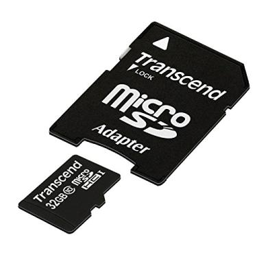 Imagem de Cartão Transcend 32GB MicroSDHC Class10 Memória com adaptador de 30 MB / s (TS32GUSDHC10)