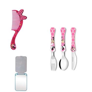 Imagem de Kit Minnie - Faqueiro 3 peças, Pente e espelho portatil