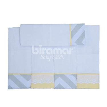 Imagem de Biramar Baby Conj. 5 Fraldas Cremer Estampa Brroklyn Chevron Cinza Amarelo Amarelo