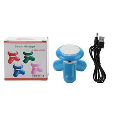 Imagem de Massageador corporal, massagem corporal completa, massagem vibratória de pescoço vibratório massageando com movimento de onda elétrica USB de 3 cores (azul)