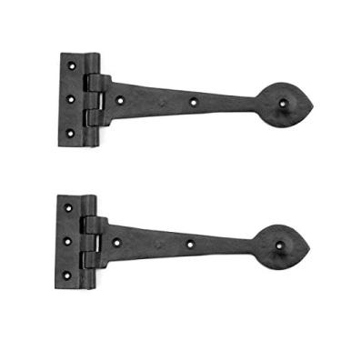 Imagem de Alça de ferro forjado dobradiça de coração ponta texturizada 25 cm, Pack of 2, Black