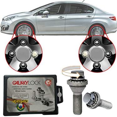 Imagem de Trava Antifurto Anti Roubo de Roda Parafuso Porca Farad Galaxylock Peugeot 408 2011 à 2019 Com Mais de 10.000 Segredos BE8/M