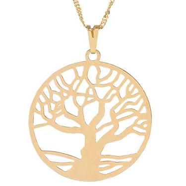 Imagem de Colar Árvore da Vida com Aro 30mm - Sunshine Cristais Cor:Ouro