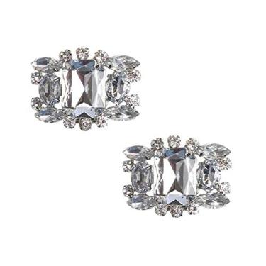 Imagem de Sapatilha de flor de cristal com fivela e clipes de strass Acessórios para decoração de sapatos de festa de casamento, Branco, 1