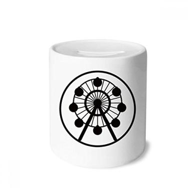 Imagem de DIYthinker Caixa de Dinheiro Ferris Wheel Parque de Diversões Preta Caixa de Cerâmica Porta-Moedas Presente