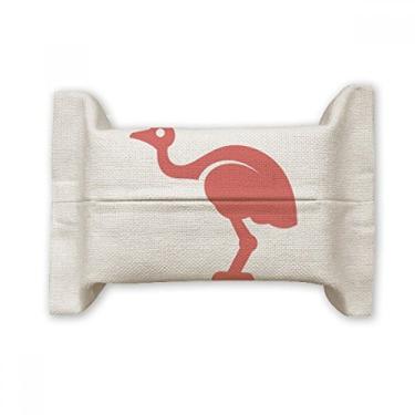 Imagem de Bolsa de linho de algodão com ilustração vermelha estilo retrô de avestruz da Austrália