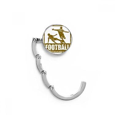 Imagem de Gancho de mesa com fecho decorativo para jogadores de futebol marrom