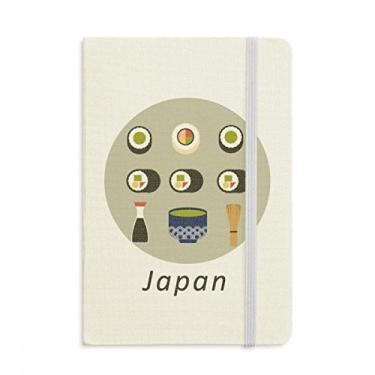 Imagem de Caderno tradicional japonês de sushi para alimentos locais oficiais, capa dura de tecido, diário clássico