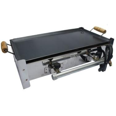 Imagem de Fogão Camping 2 Bocas Alta Pressão Inox C/Chapa