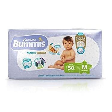 Imagem de Fralda Descartável Infantil, CAPRICHO BUMMIS, Branco, Médio, Pacote de 50