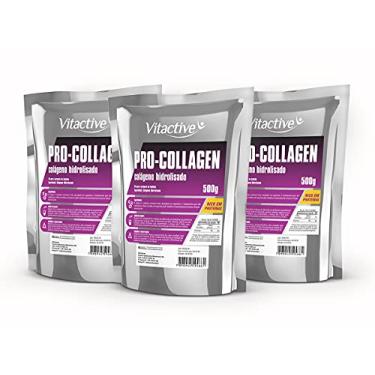 Imagem de Kit 3 Colágeno Hidrolisado Pó 500 G Sbr Natural Pro-collagen Vitactive