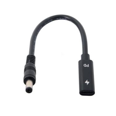 Imagem de Cabo de entrada fêmea CY tipo C USB-C para CC 5,52,1 mm adequado para laptop