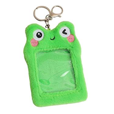 Imagem de Bonito pelúcia Photocard titular caso titular do cartão dos desenhos animados pingente portátil capa do cartão de identificação para presente de, VERDE