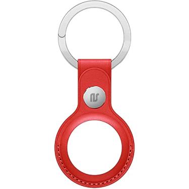 Imagem de Nandos-Store - Capa AirTag compatível com Apple AirTags - Capa protetora de silicone antiarranhões para chaveiro, mochilas, localizador de carteira - NSmart_store (Airtag 2021, Vermelho couro)
