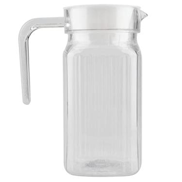 Imagem de Jarro de Plástico de 1 Litro Com Tampa e Bico 1l Jarro de Leite 500ml de água Acrílica Pequenos Bares Restaurantes Cabeceira Cafopgrill Geladeira Transparente Copo de Suco Copo (500ML)