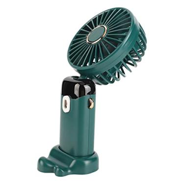 Imagem de AYNEFY Mini ventilador portátil, carregador USB dobrável pequeno ventilador de mesa cinco velocidades de com cordão para escritório (verde)