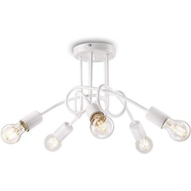 Imagem de Home-Neat Lustre Pendente Sputnik Assimétrico Moderno 5 Lâmpadas E27 Luminaria de Teto para Sala De Estar (Branco)