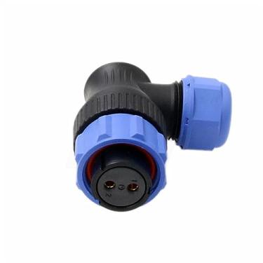 Imagem de HangTon AC200MAX EP500 para BLUETTI Conector fêmea de aviação de ângulo reto de 2 pinos 15A entrada de energia à prova d'água IP68 14AWG plugue de cabo