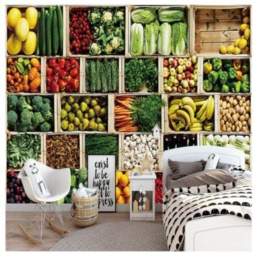 Imagem de TUYIFA Papel de parede poupança de frutas 3D papel de parede sala de estar quarto TV sofá pintura decorativa fundo mural de parede (158''x110'' (400x280cm), pano de seda)
