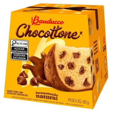 Imagem de Mini Chocottone Bauducco 80G Panettone Com Gotas De Chocolate 80 Grama
