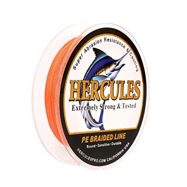 Imagem de Hercules Linha de pesca trançada super forte 4 fios super econômico de 1,8 kg a 2,3 kg Teste para água salgada, 109/328 / 547/1094 jardas (100 m / 300 m / 500 m / 1000 m), Diam# 0,08 mm - 0,55 mm Laranja, 6LB(2.7KG)-0.08MM-1094YDS(1000M)