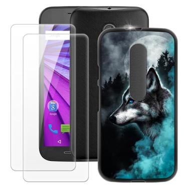 Imagem de MILEGOO Capa para Motorola Moto G3 + 2 peças protetoras de tela de vidro temperado, capa ultrafina de silicone TPU macio à prova de choque para Motorola Moto G3 (5 polegadas)