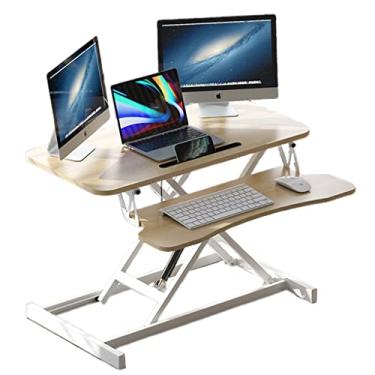 Imagem de Conversor de mesa em pé, elevador de mesa ajustável em altura com bandeja de teclado, estação de trabalho de computador em pé para casa, escritório (Cor: A, Tamanho: 72 * 63 * 12-51 cm) (A 72 * 63 *