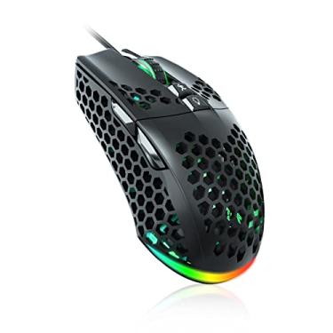 Imagem de SOLAKAKA Mouse RGB para jogos com fio com concha de favo de mel, ajustável 12800 DPI, 7 botões programáveis, mouse leve para jogos ergonômico, mouse de computador para Windows/PC/Mac/Laptop Gamer