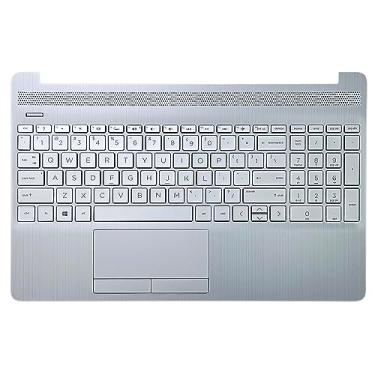 Imagem de Substituição para HP 15T-DW 15S-DR 15S-DU Laptop Capa superior Apoio de Palma Teclado Retroiluminado Montagem de Touchpad Parte L52022-001 Sliver