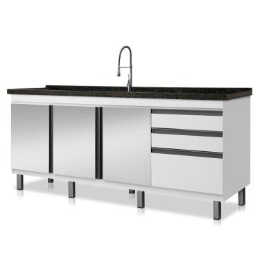 Imagem de Gabinete de cozinha espelhado Vitória para pia de 1,74 m