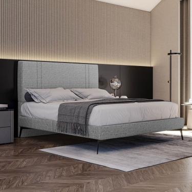 Imagem de Base Bi Partida Slim Queen em Linho com Cabeceira Skybox