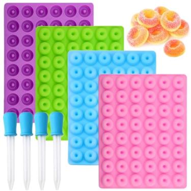 Imagem de JOERSH Moldes redondos de silicone de tamanho mini para doces duros, gomas, caramelos, chocolate, fondant, laço de frutas, cereais, cavidade 192