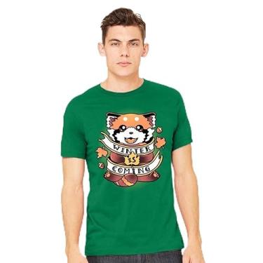 Imagem de TeeFury - Winter is Here - Camiseta masculina animal, panda vermelho,, Branco, 3G
