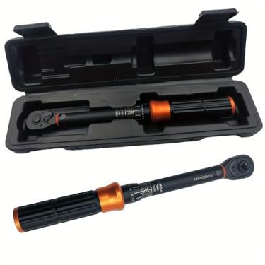 Imagem de RELIABLESLING Chave de torque de acionamento de 1/10.2 cm, escalas mecânicas de alcance duplo de 5-25 n.m, chave de torque predefinida ajustável de direção dupla para manutenção de bicicleta