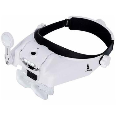 Imagem de Lupa Cabeça 6 Lentes 3 Leds Recarregável Estética Leitura Eletrônica GT942